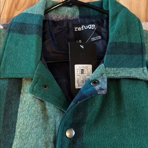 Refuge Green Plaid Men's Jacket BNWT